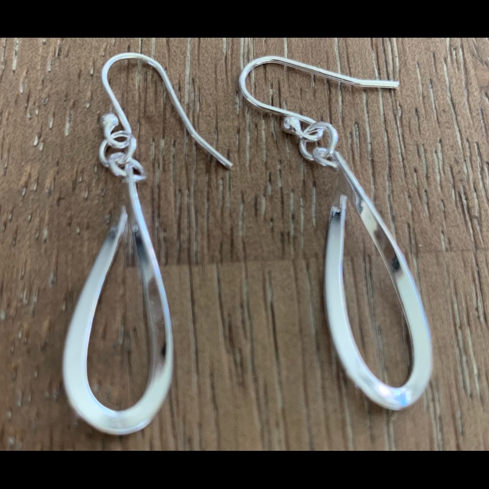 NEW Sterling Sliver Freeform Dangle Earrings - Picture 2 of 3